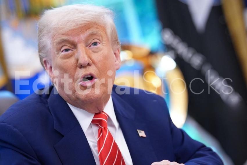 WASHINGTON, DC - MAY 30: U.S. President Donald Trump, joined by Tesla CEO Elon Musk, speaks to reporters in the Oval Office of the White House on May 30, 2025 in Washington, DC.